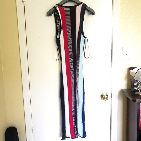 NWT Cinq a Sept Stara Midi Knit Bodycon Dress in Cerise Multi - Picture 8 of 8